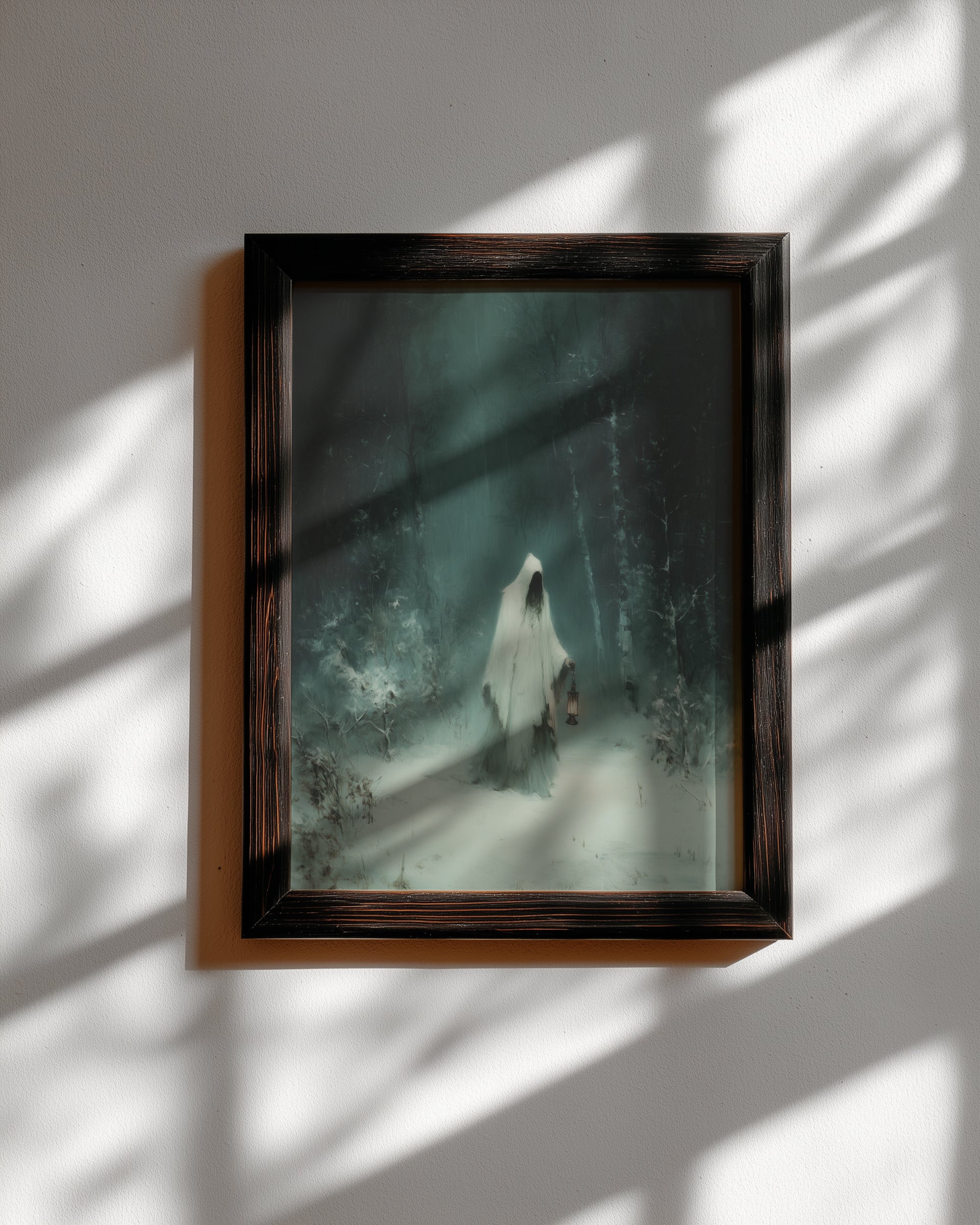 Ghostly Snow Walker in Forest