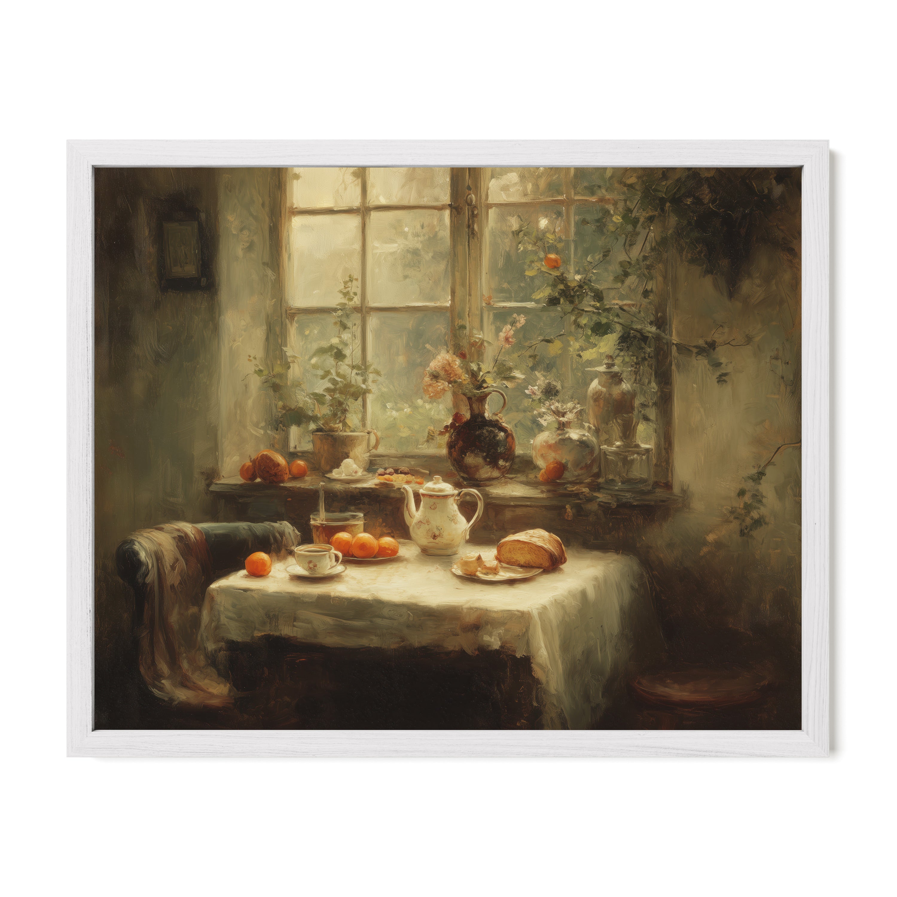 white framed cottagecore kitchen wall art print