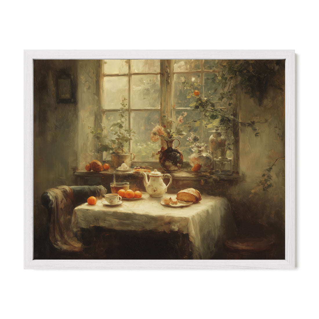 white framed cottagecore kitchen wall art print
