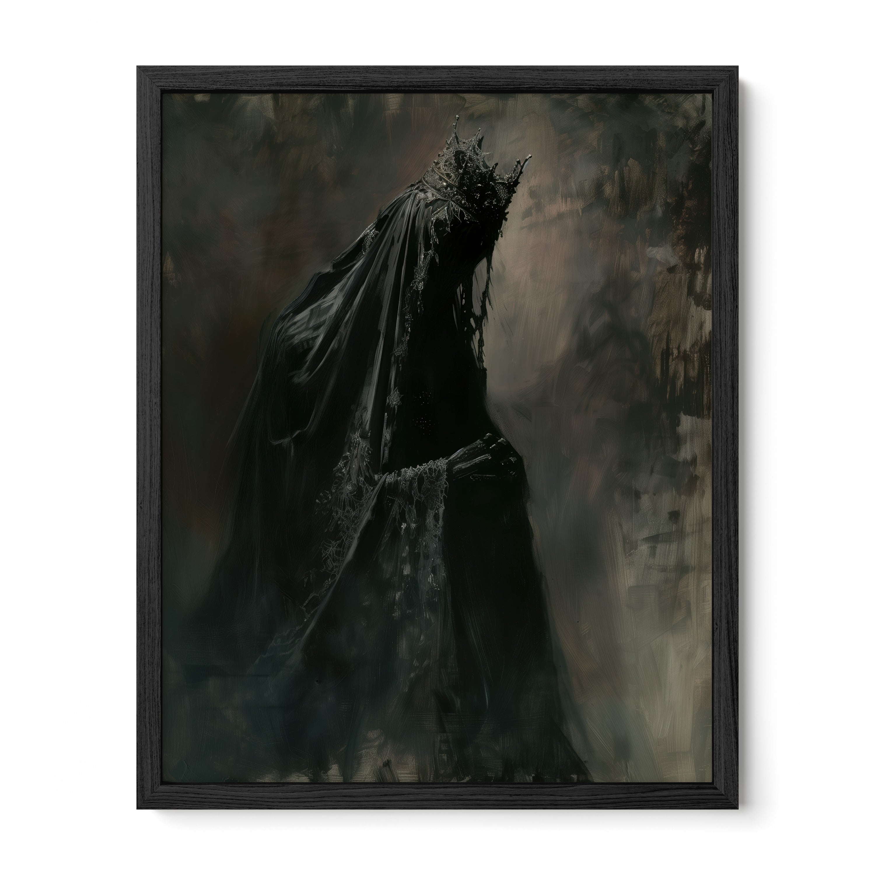 black framed gothic monarch portrait wall art print
