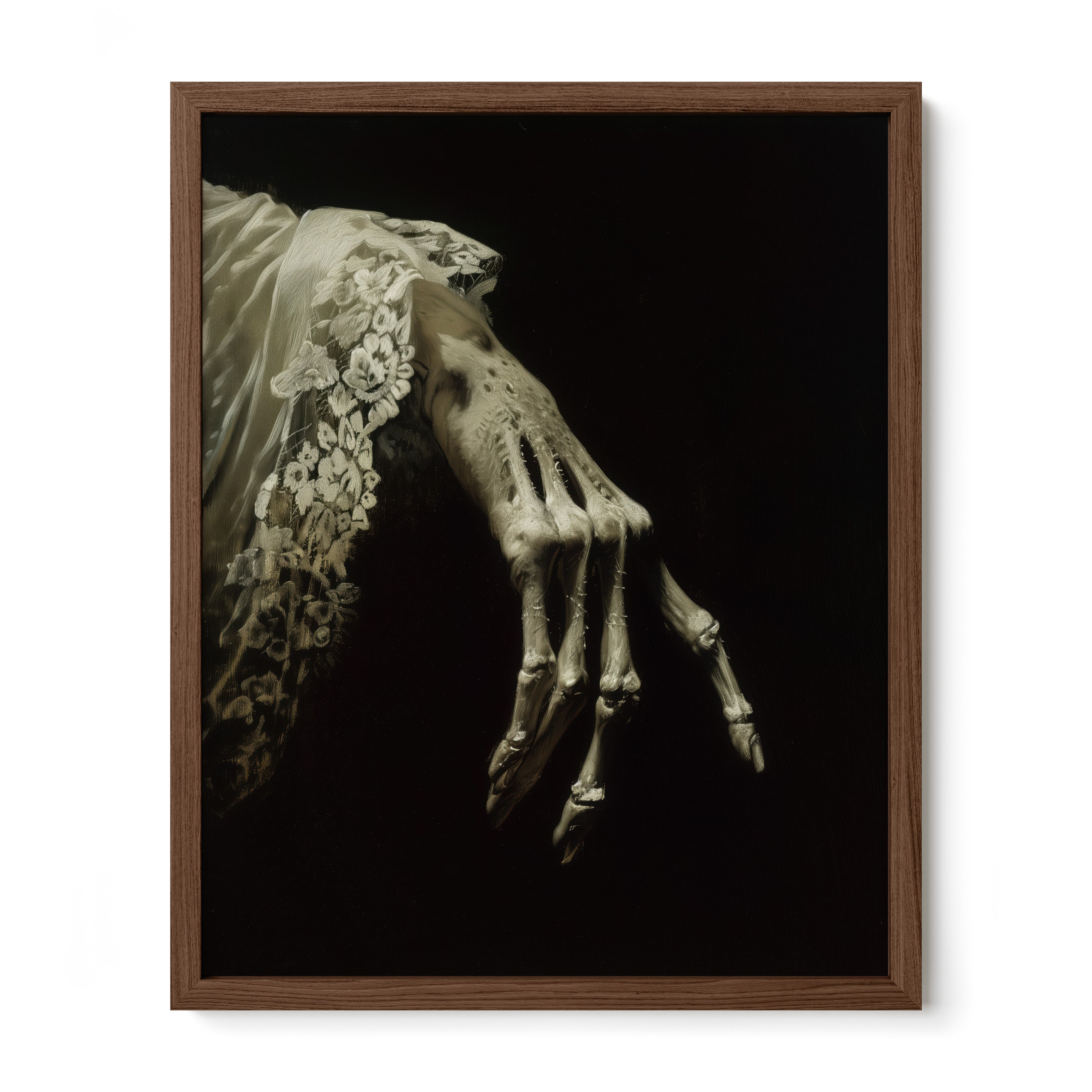 walnut framed gothic memento mori fine art print