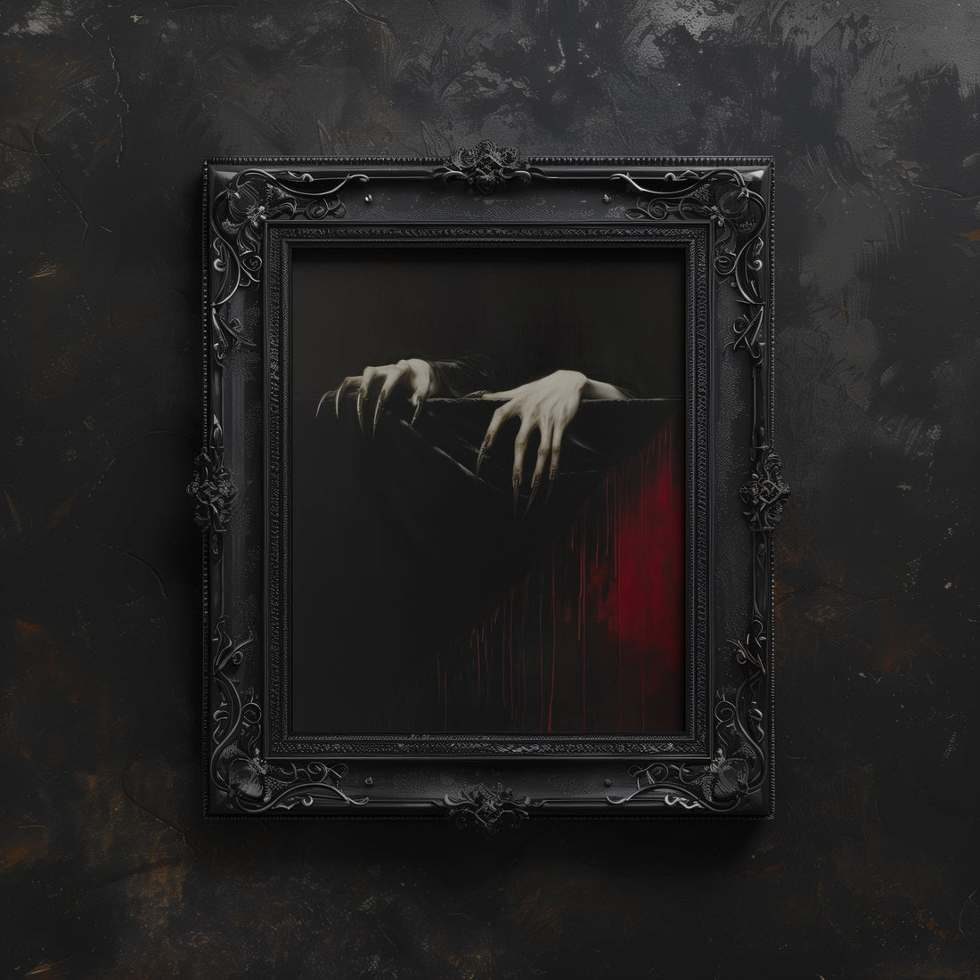 gothic black framed gothic horror wall art print