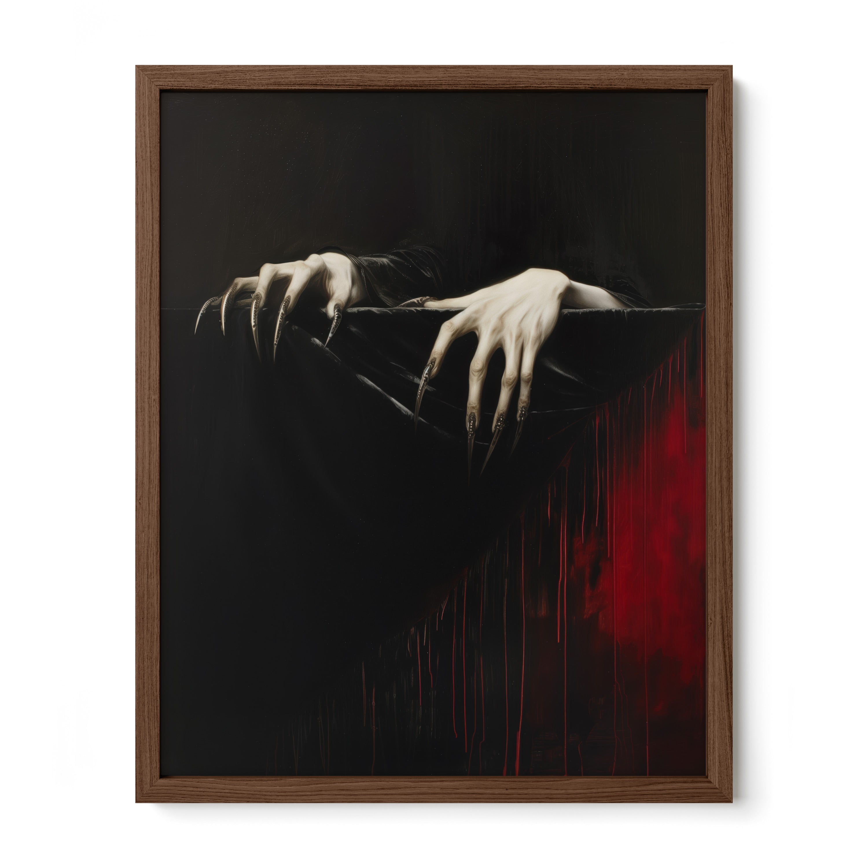 walnut framed gothic horror fine art print