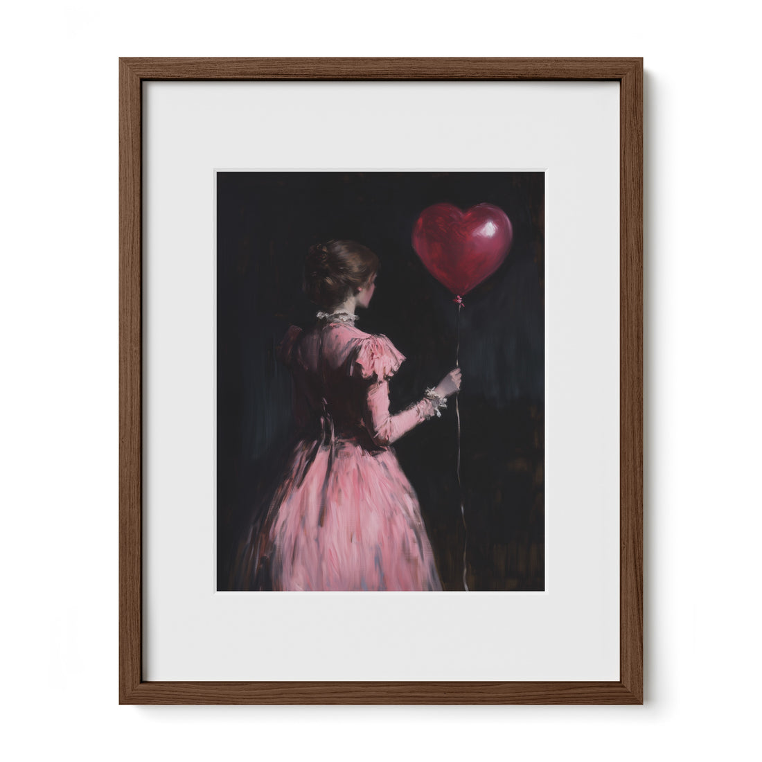walnut mat framed gothic romantic woman portrait wall art print