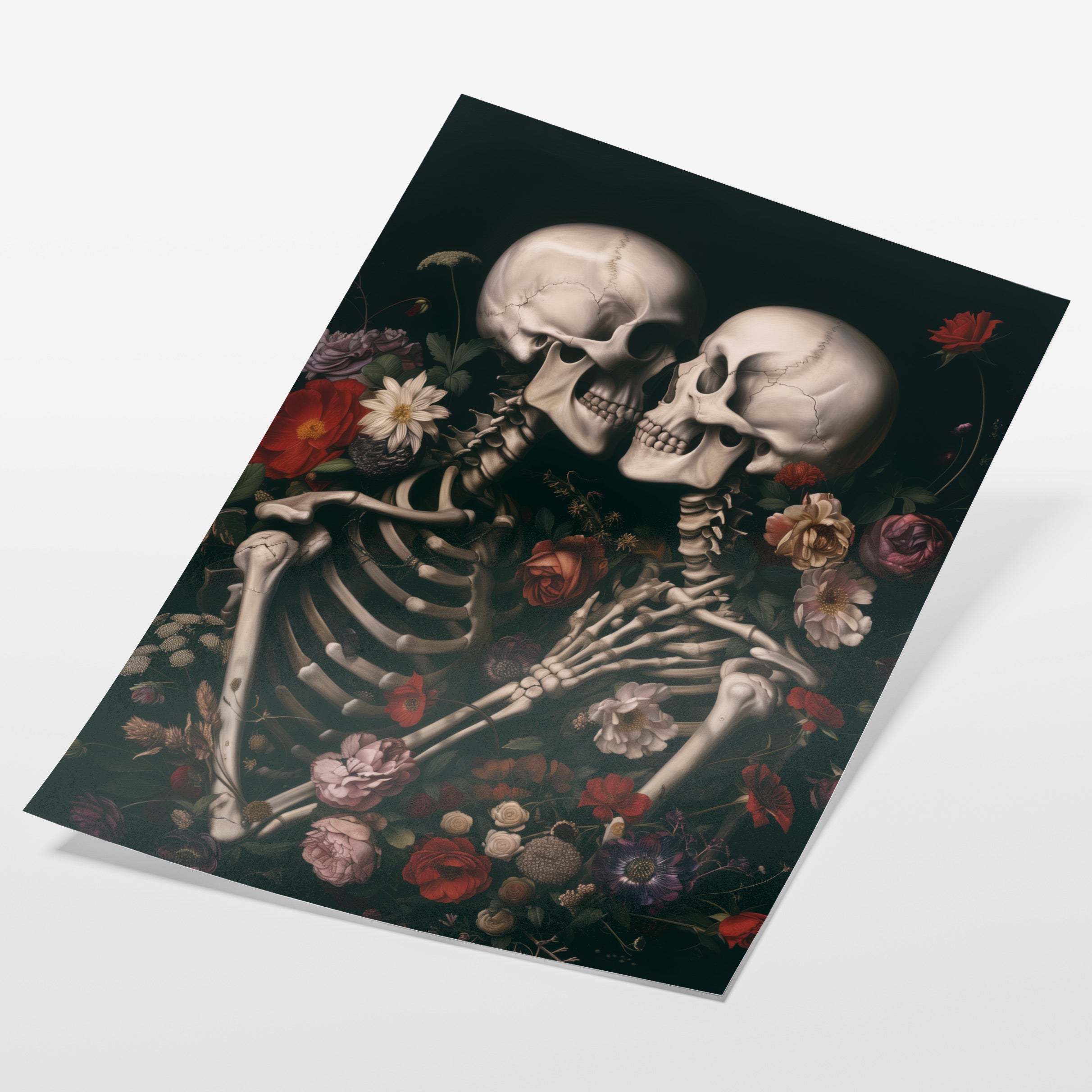 angled view of gothic skeleton romance fine art print