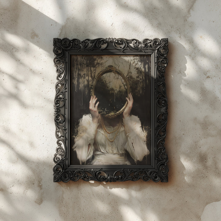 black ornate framed gothic surreal portrait wall art print