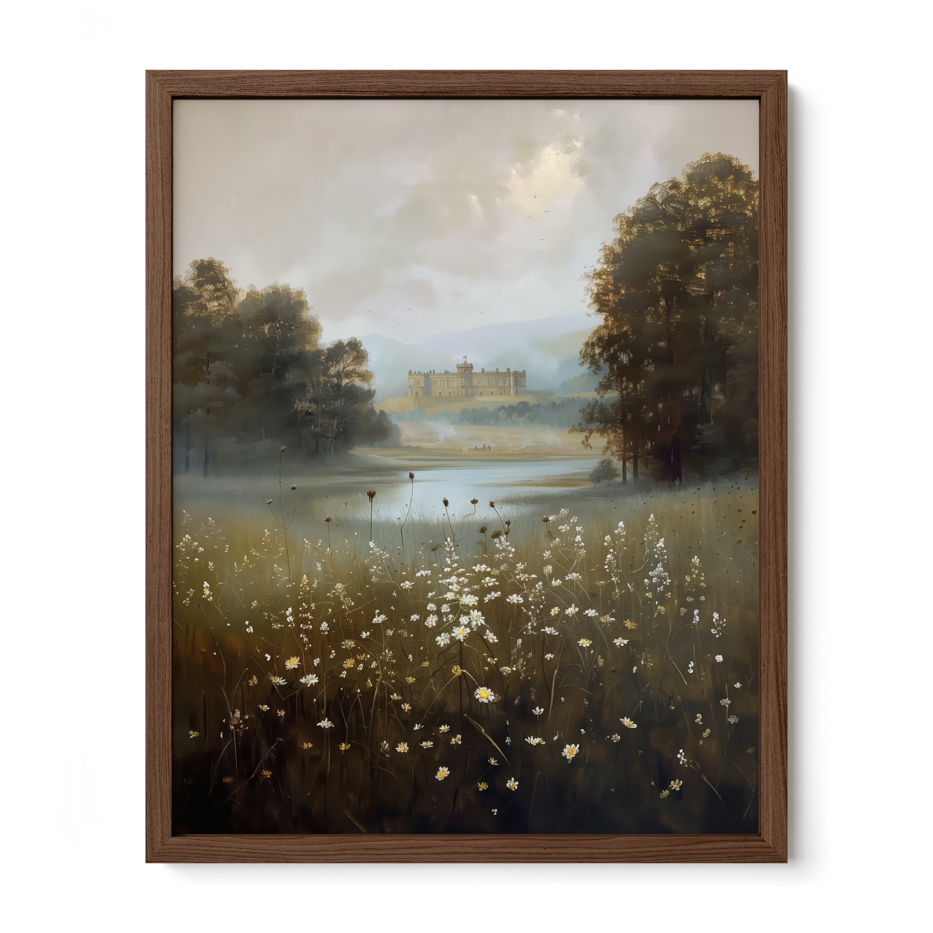 walnut framed pride and prejudice inspired wall art print