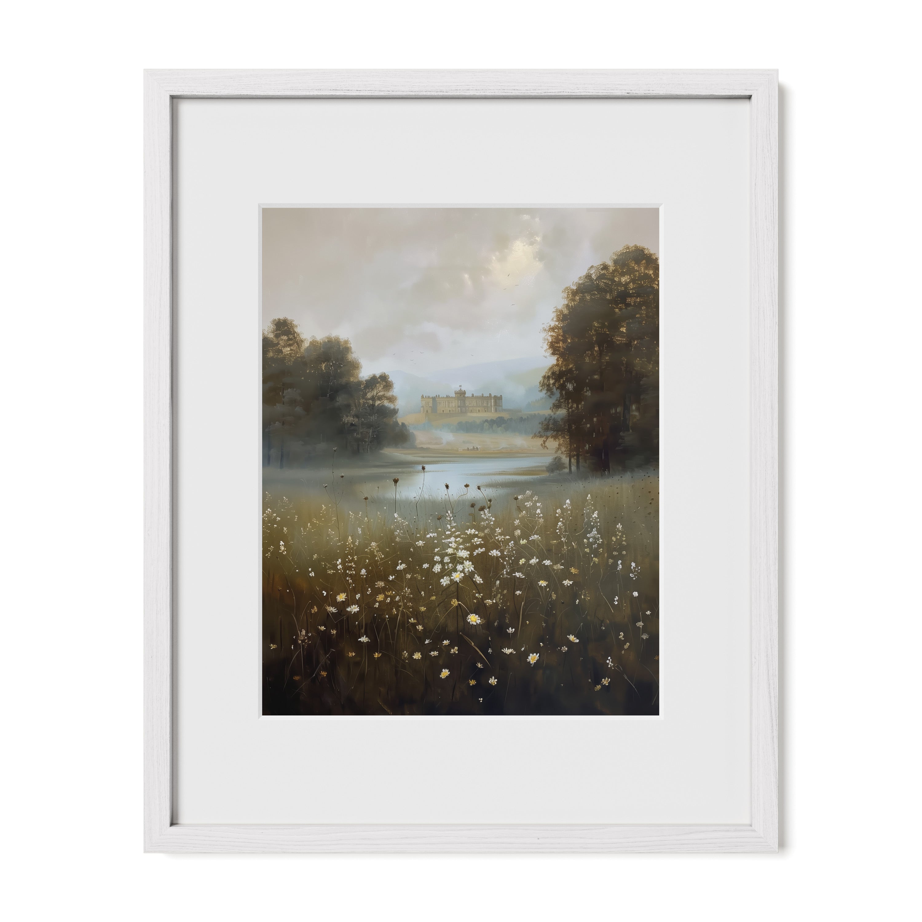 white framed jane austen inspired wall art print with mat