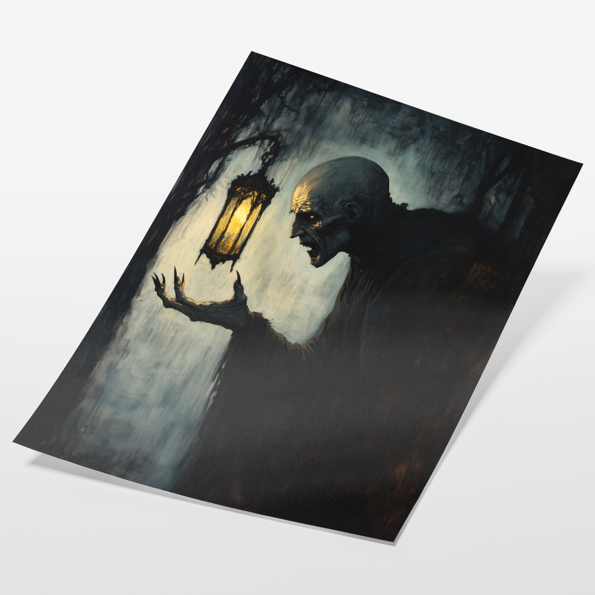 angled view of gothic vampire figure fine art print