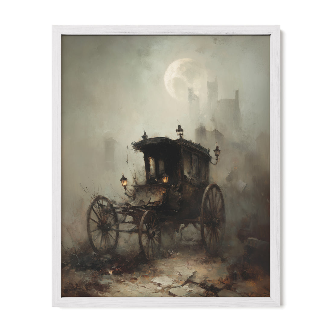 white framed gothic Victorian wall art print