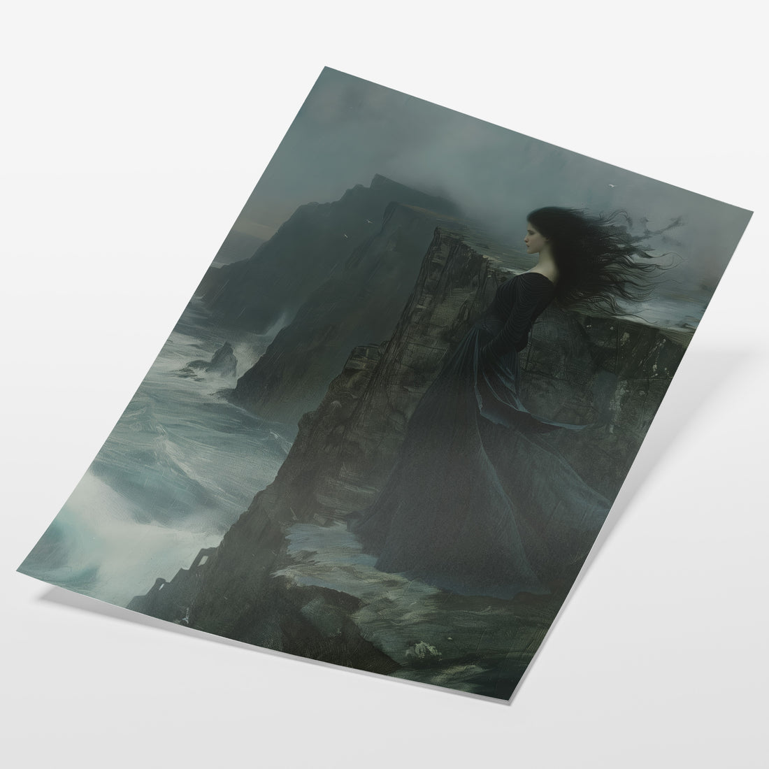 angled view of gothic coastal woman fine art print