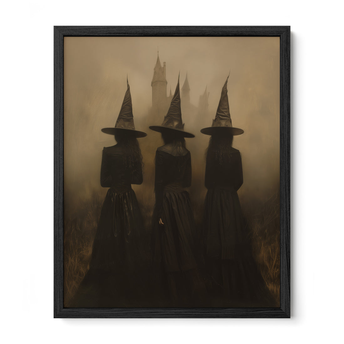 black framed gothic witch ritual wall art print