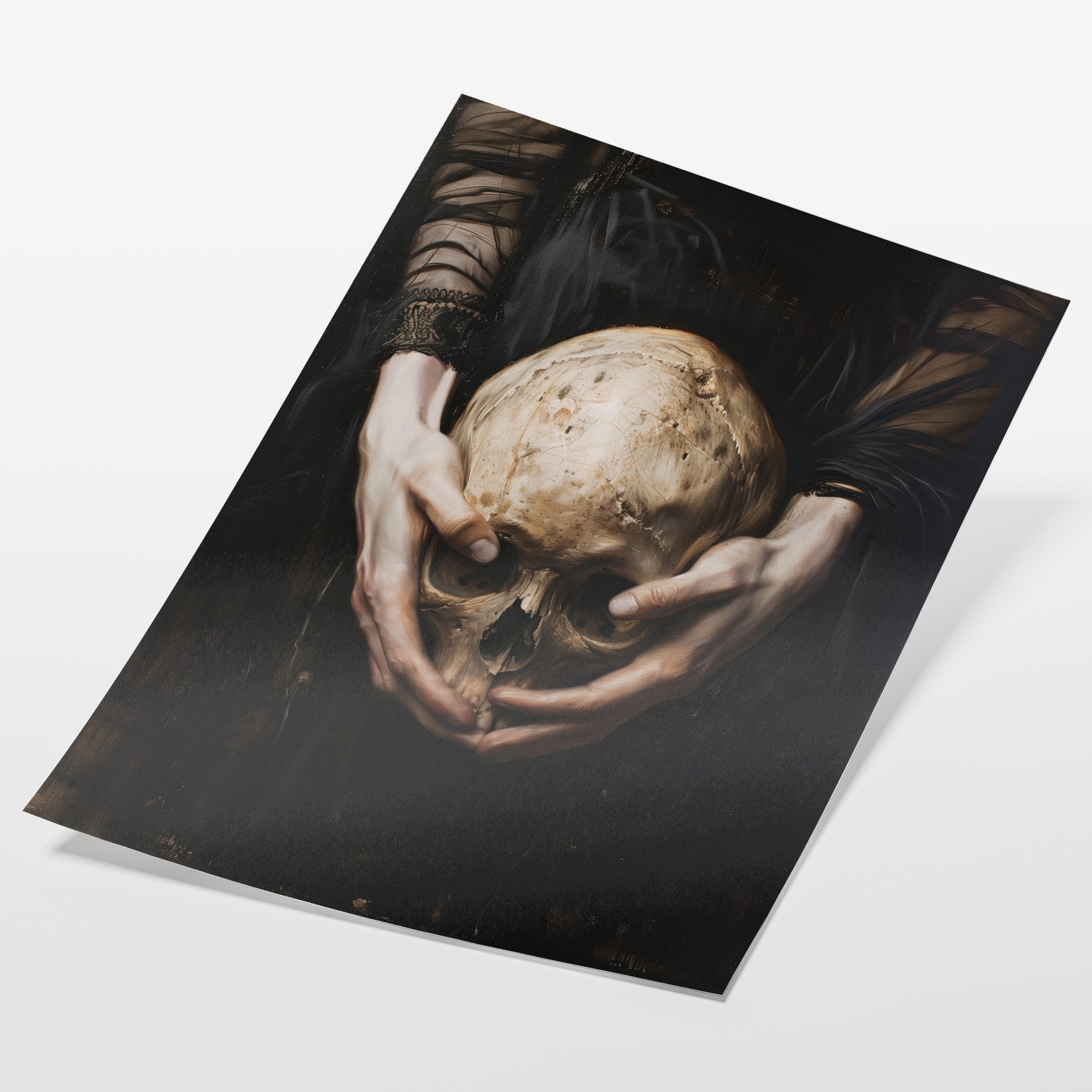 angled view of gothic skull fine art print