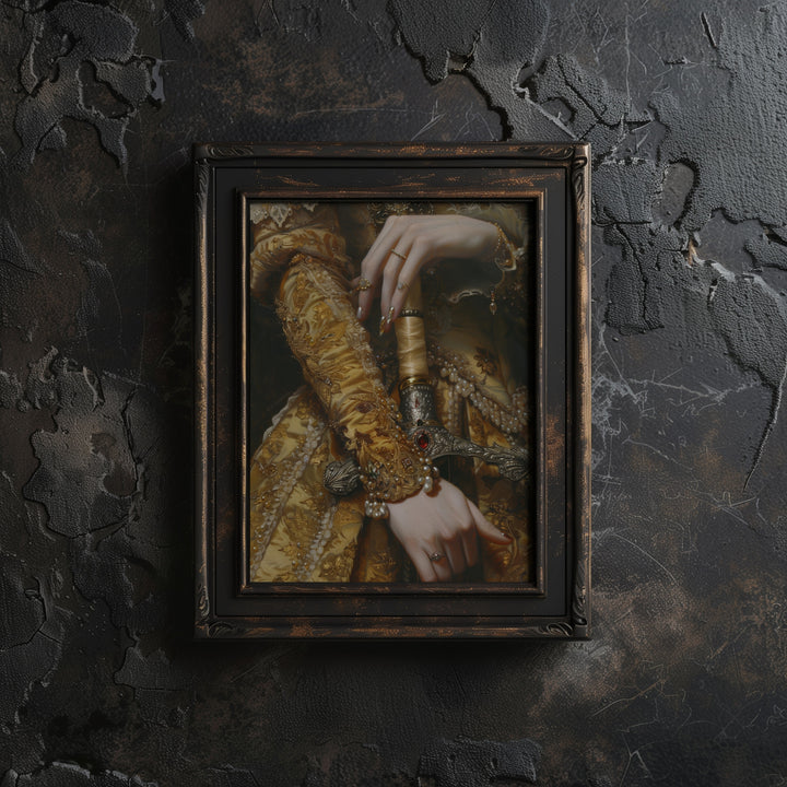 brown framed gothic royal portrait wall art print