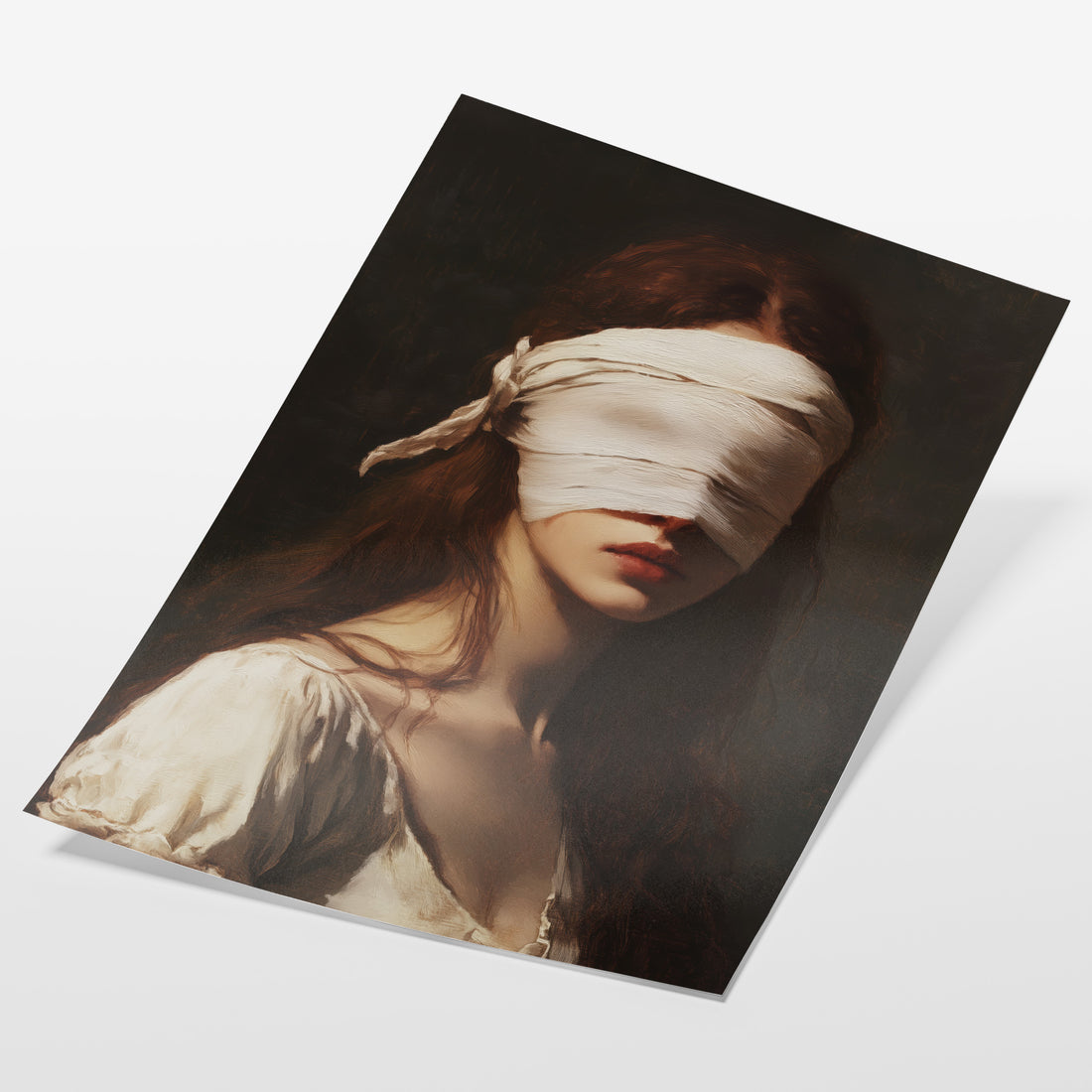 angled view of gothic blindfolded portrait fine art print