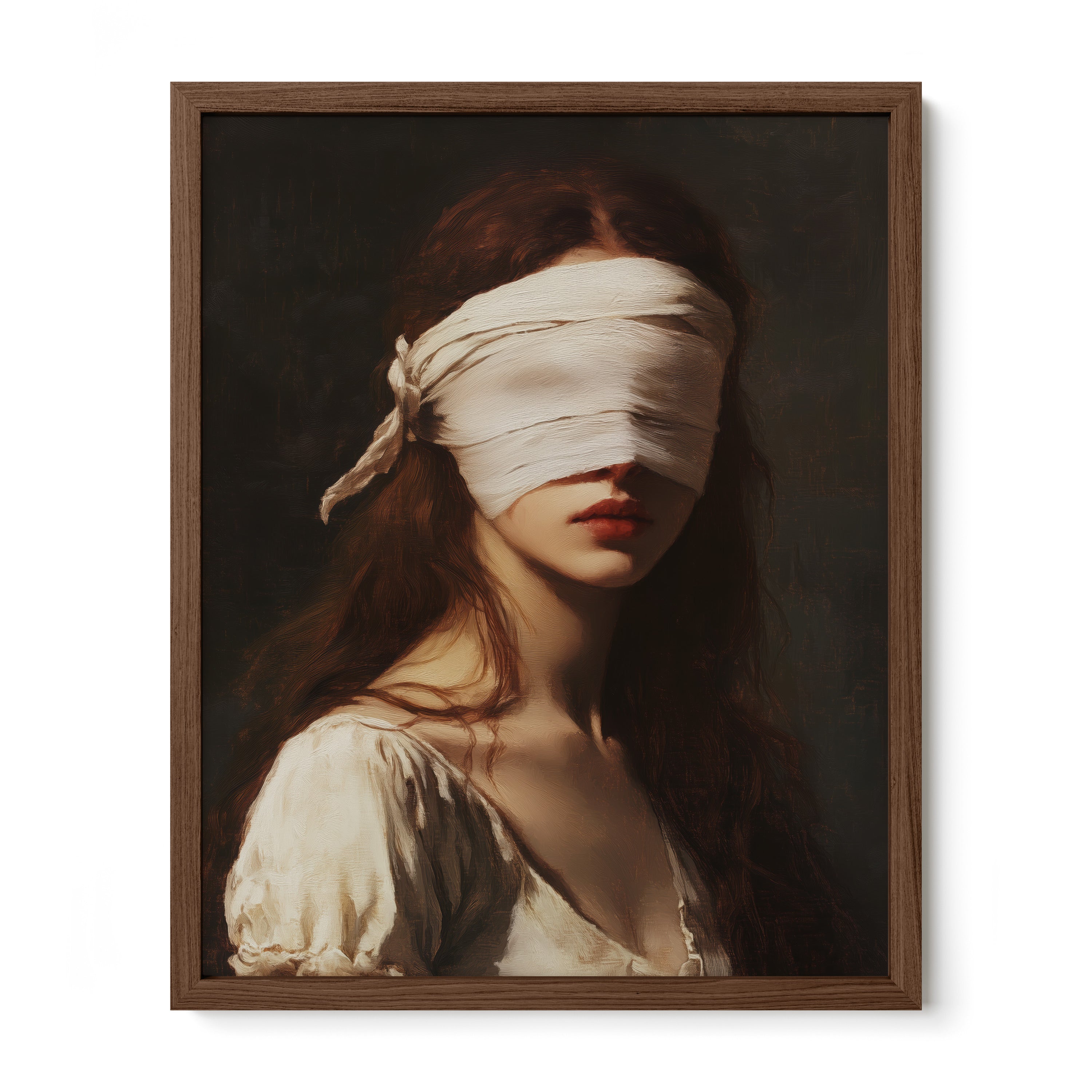 walnut framed gothic baroque portrait wall art print